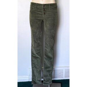 DAMAGE size w 25 Hollister SUPER SKINNY corduroy GREEN pants stretchy button fly